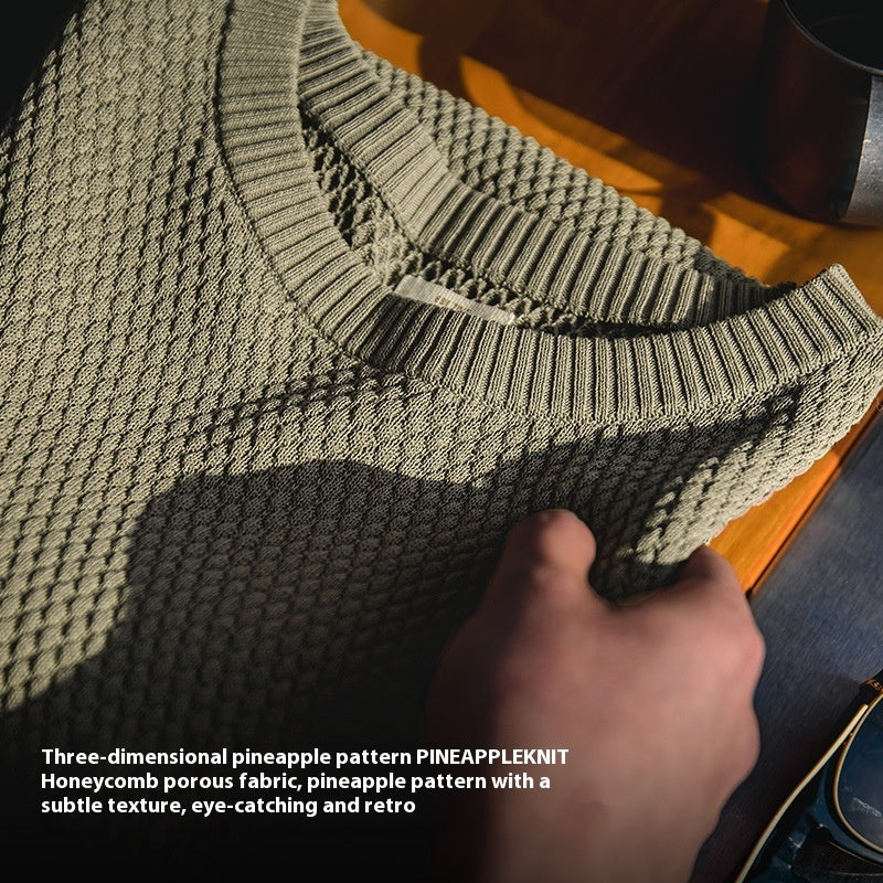 Men's Fashion Pineapple Pattern 3D Knitting T-shirt